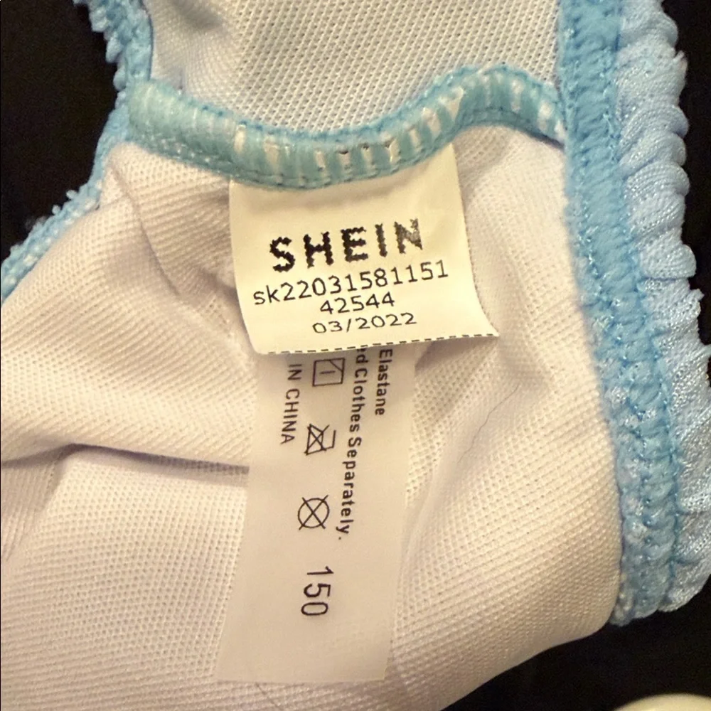 Shein Girls One-Shoulder Blue One Piece Swimsuit Size 150